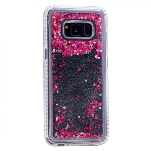 Teleplus Samsung Galaxy S8 Plus Sulu Simli Silikon Kılıf  + Tam Kapatan Cam - 6
