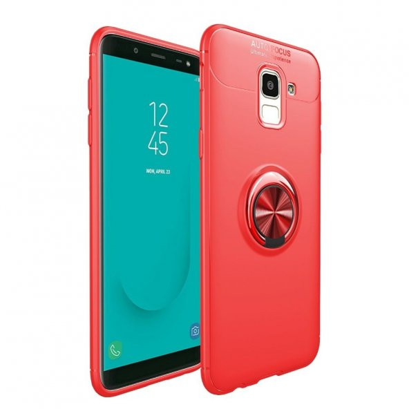 Teleplus Samsung Galaxy J8 Ravel Yüzüklü Silikon Kılıf  + Nano Ekran Koruyucu - 10