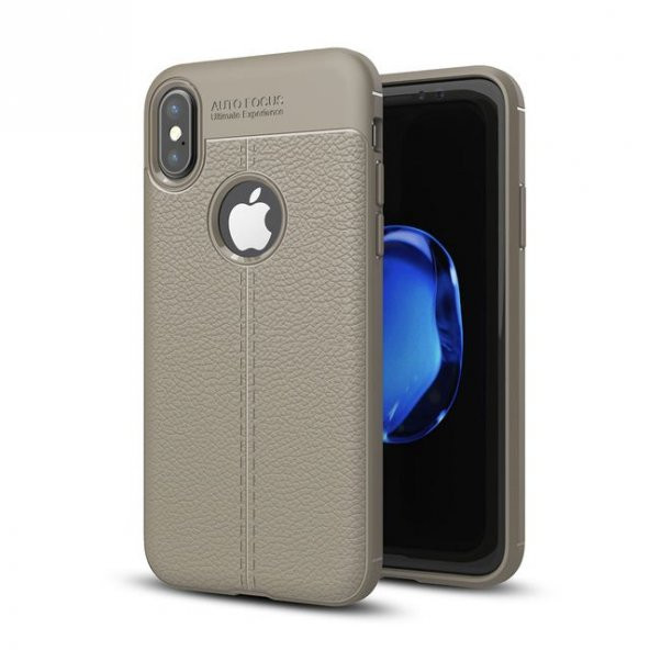 Teleplus iPhone XS Kılıf Deri Dokulu Silikon - 2