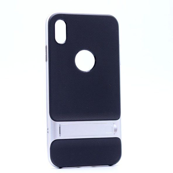 Teleplus iPhone XS Max Kılıf (Plus) Standlı Silikon   + Nano Ekran Koruyucu - 9
