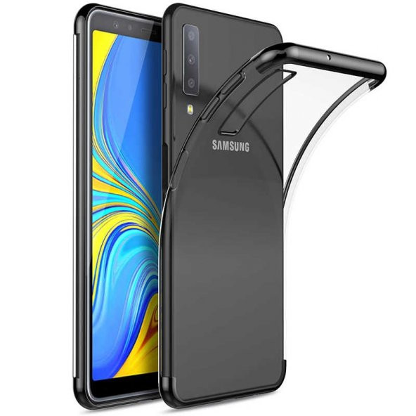 Teleplus Samsung Galaxy A7 2018 Lüks Lazer Silikonlu Kılıf  + Nano Ekran Koruyucu