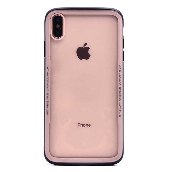 Teleplus iPhone XR Kılıf Transparan Kavisli Renkli Cam Kapak + Nano Ekran Koruyucu - 3