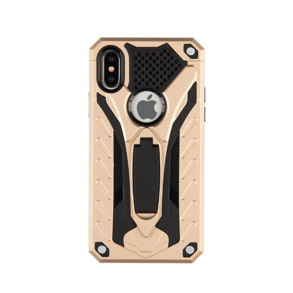 Teleplus iPhone XS Max Kılıf (Plus) Kickstand Tank Kapak + Nano Ekran Koruyucu - 3