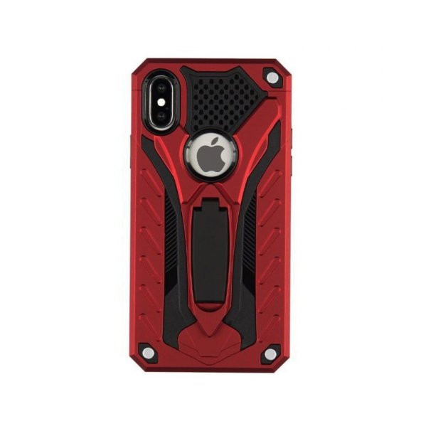 Teleplus iPhone XS Max Kılıf (Plus) Kickstand Tank Kapak + Nano Ekran Koruyucu - 5