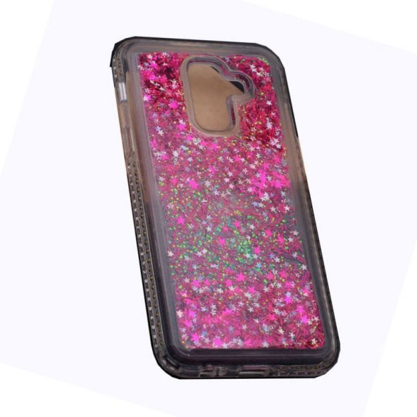 Teleplus Samsung Galaxy J6 Sıvılı Taşlı Silikon Kılıf + Nano Ekran Koruyucu - 7