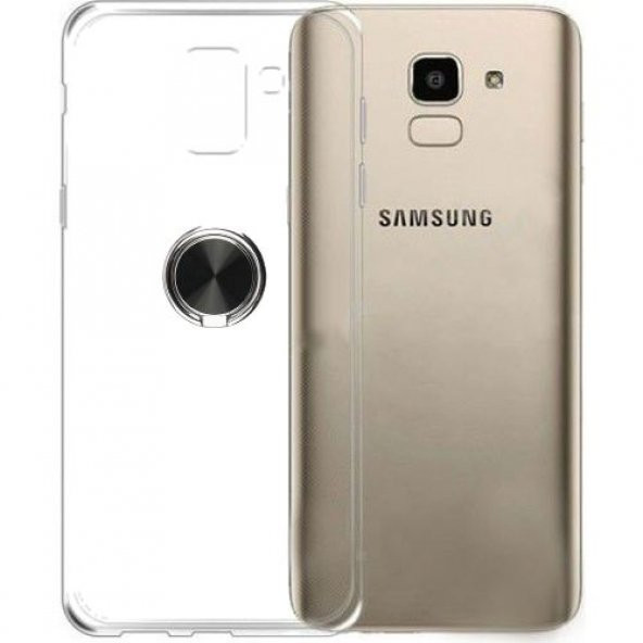 Teleplus Samsung Galaxy J4 Plus Ultra Şeffaf Yüzüklü Silikon Kılıf  + Nano Ekran Koruyucu