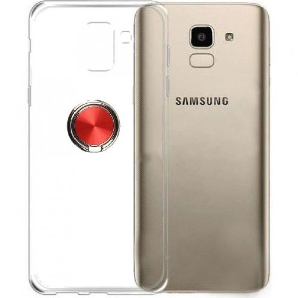 Teleplus Samsung Galaxy J4 Plus Ultra Şeffaf Yüzüklü Silikon Kılıf + Nano Ekran Koruyucu - 5