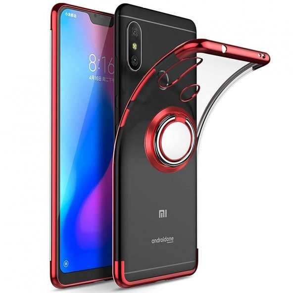 Teleplus Xiaomi Mi A2 Lite Lüks Lazer Yüzüklü Silikon Kılıf  + Nano Ekran Koruyucu - 3