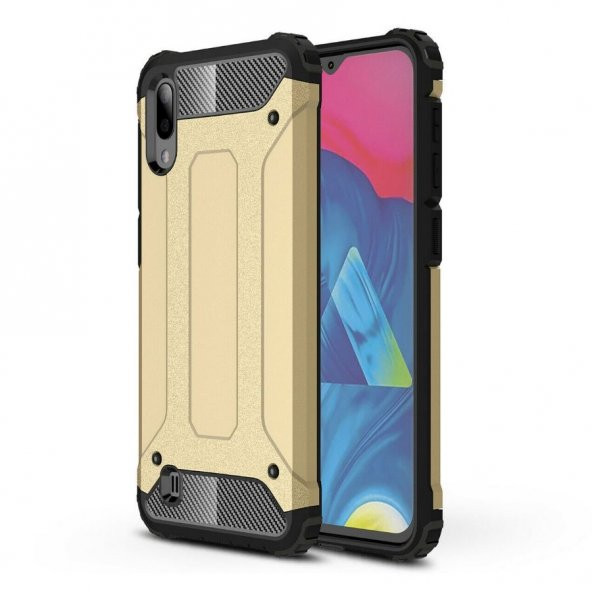 Teleplus Samsung Galaxy M10 Kılıf Çift Katmanlı Tank Kapak + Nano Ekran Koruyucu - 3