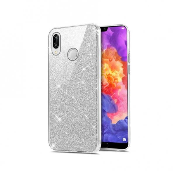 Teleplus Samsung Galaxy M20 Kılıf Shining Simli Silikon   + Nano Ekran Koruyucu - 5