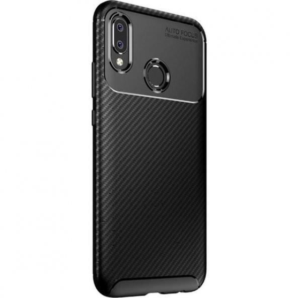 Teleplus Samsung Galaxy A30 Kılıf Negro Karbon Silikon   + Tam Kapatan Cam