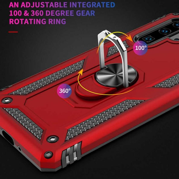 Teleplus Huawei P30 Lite Vega Yüzüklü Tank Kapak Kılıf  + Nano Ekran Koruyucu - 3