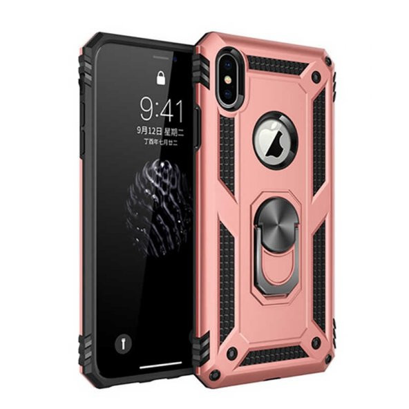 Teleplus iPhone XS Max Kılıf (Plus) Vega Yüzüklü Tank Kapak + Nano Ekran Koruyucu - 9