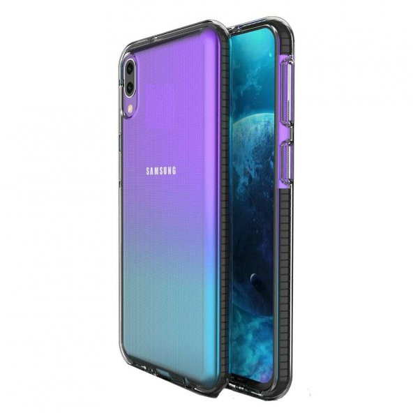 Teleplus Samsung Galaxy A10 Kılıf Ultra Koruma Renkli Kenar Silikon