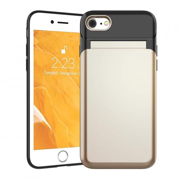 Teleplus ROAR iPhone 8 Aynalı Kartlıklı Kapak Kılıf  + Nano Ekran Koruyucu - 5