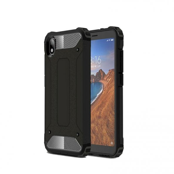 Teleplus Xiaomi Redmi 7A Kılıf Çift Katmanlı Tank Kapak - 1