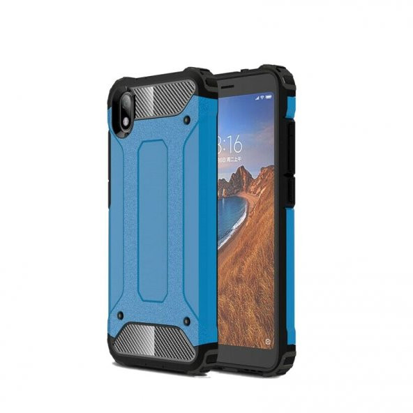 Teleplus Xiaomi Redmi 7A Kılıf Çift Katmanlı Tank Kapak - 6