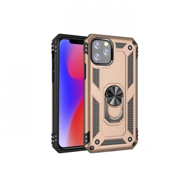 Teleplus iPhone 11 Pro Max Kılıf Vega Yüzüklü Standlı Kapak  + Tam Kapatan Cam - 3