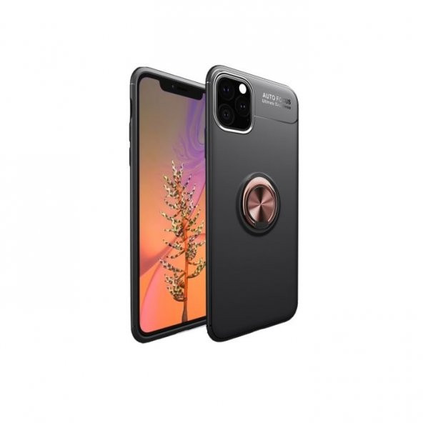 Teleplus iPhone 11 Kılıf Ravel Yüzüklü Silikon  + Nano Ekran Koruyucu