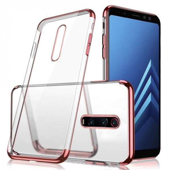 Teleplus Xiaomi Mi9T Kılıf Lüks Lazer Silikon  + Tam Kapatan Ekran Koruyucu - 6
