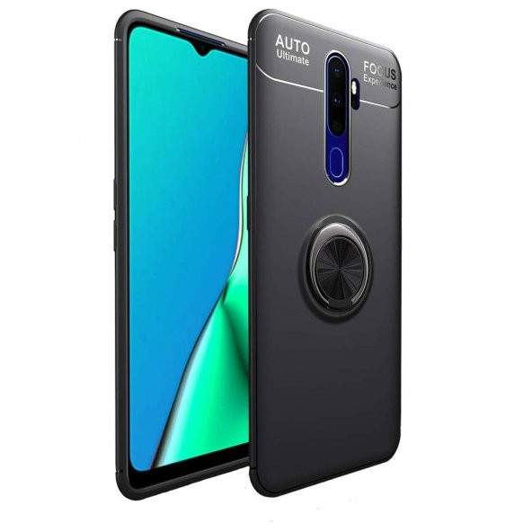 Teleplus Oppo A9 2020 Kılıf Ravel Yüzüklü Standlı Silikon