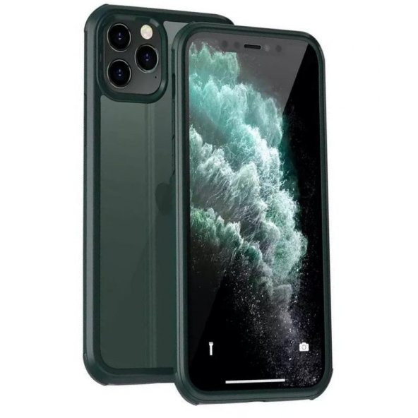 Teleplus iPhone 11 Pro Max Kılıf 360 Ön Arka Cam Darbe Korumalı Silikon - 9