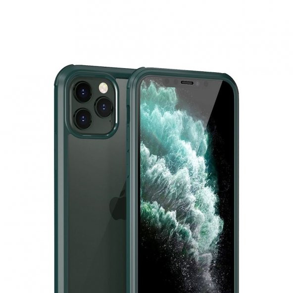 Teleplus iPhone 11 Pro Max Kılıf 360 Ön Arka Cam Darbe Korumalı Silikon - 11