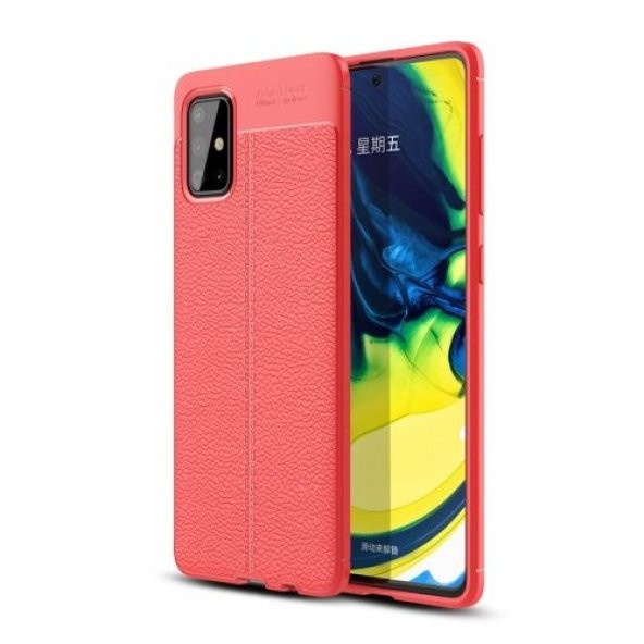 Teleplus Samsung Galaxy A51 Kılıf Deri Dokulu Silikon  + Nano Ekran Koruyucu - 5