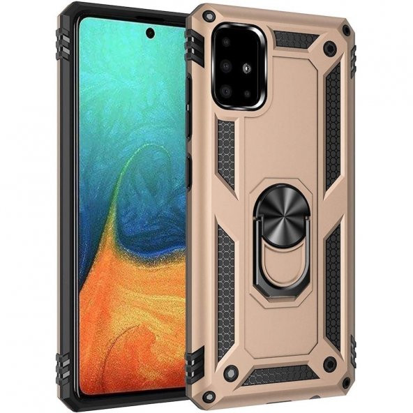 Teleplus Samsung Galaxy A91 Kılıf Vega Yüzüklü Tank Kapak  + Nano Ekran Koruyucu - 3