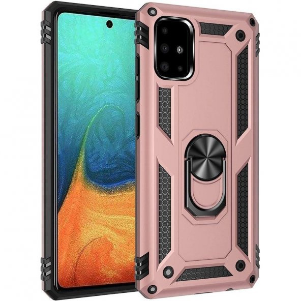 Teleplus Samsung Galaxy A91 Kılıf Vega Yüzüklü Tank Kapak  + Nano Ekran Koruyucu - 5