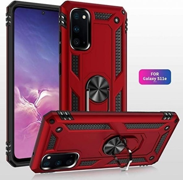 Teleplus Samsung Galaxy S20 Plus Kılıf Vega Yüzüklü Standlı Tank Kapak - 2