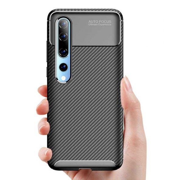Teleplus Xiaomi Mi 10 Kılıf Ultra Soft Negro Karbon Silikon  + Tam Kapatan Ekran Koruyucu - 12