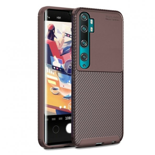 Teleplus Xiaomi Mi Note 10 Pro Kılıf Negro Karbon Desenli Silikon  + Pet Tpu Ekran Koruyucu- - 4