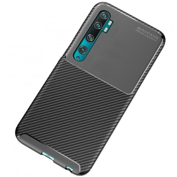 Teleplus Xiaomi Mi Note 10 Pro Kılıf Negro Karbon Desenli Silikon  + Pet Tpu Ekran Koruyucu- - 8
