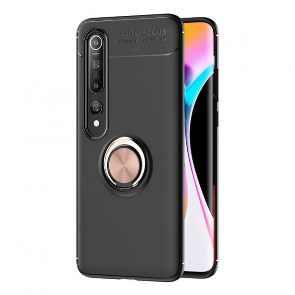 Teleplus Xiaomi Mi 10 Pro Kılıf Ravel Yüzüklü Standlı Silikon  + Tam Kapatan Cam - 3