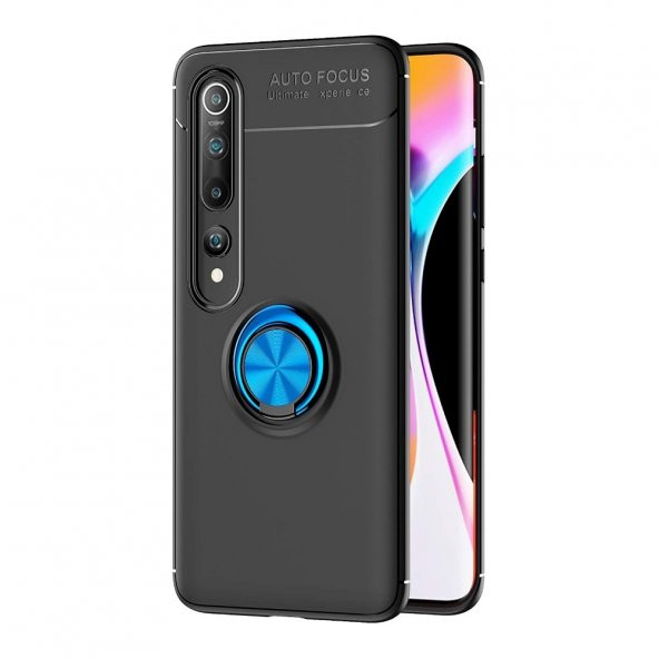 Teleplus Xiaomi Mi 10 Pro Kılıf Ravel Yüzüklü Standlı Silikon  + Tam Kapatan Cam - 7