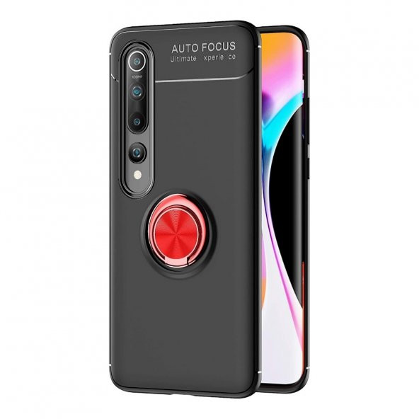 Teleplus Xiaomi Mi 10 Pro Kılıf Ravel Yüzüklü Standlı Silikon  + Tam Kapatan Cam - 9