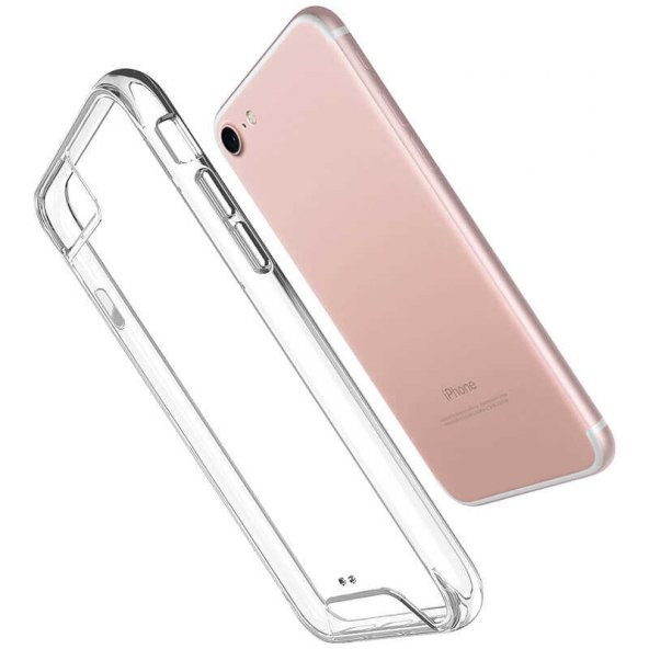 Teleplus iPhone SE 2020 Kılıf Gard Sert Hibrit Silikon  + Nano Ekran Koruyucu - 3