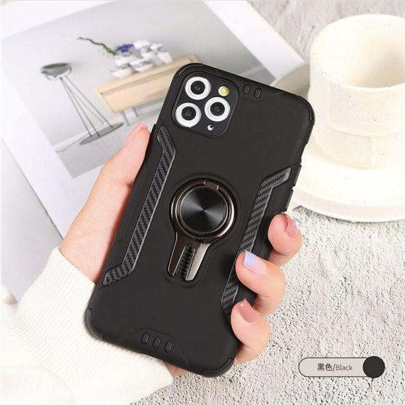 Teleplus iPhone 11 Kılıf Coco Standlı Yüzüklü Tank Kapak  + Nano Ekran Koruyucu - 6