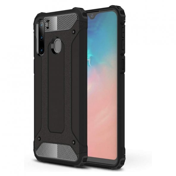 Teleplus Samsung Galaxy A11 Kılıf Çift Katmanlı Tank Kapak  + Nano Ekran Koruyucu