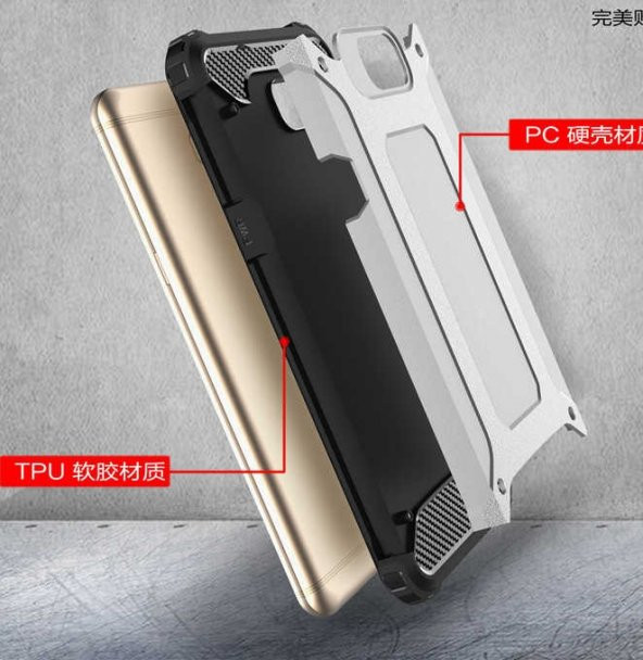 Teleplus Samsung Galaxy A11 Kılıf Çift Katmanlı Tank Kapak  + Nano Ekran Koruyucu - 3