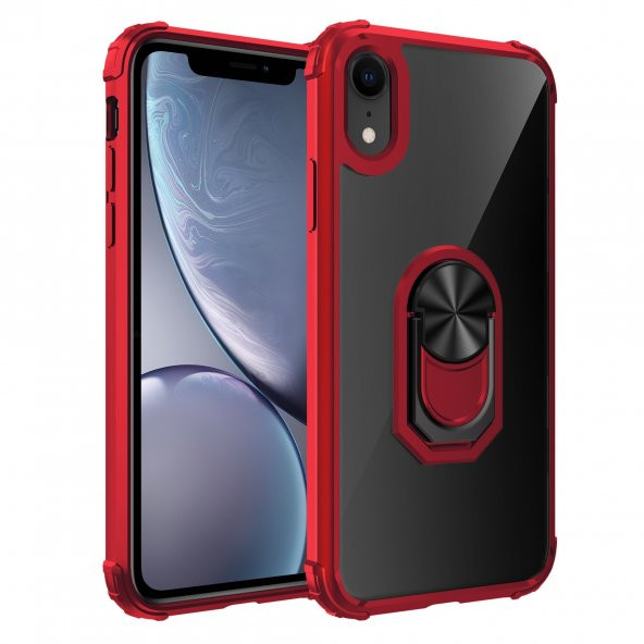 Teleplus iPhone XR Kılıf Korumalı Standlı Yüzüklü Tank Kapak - 5