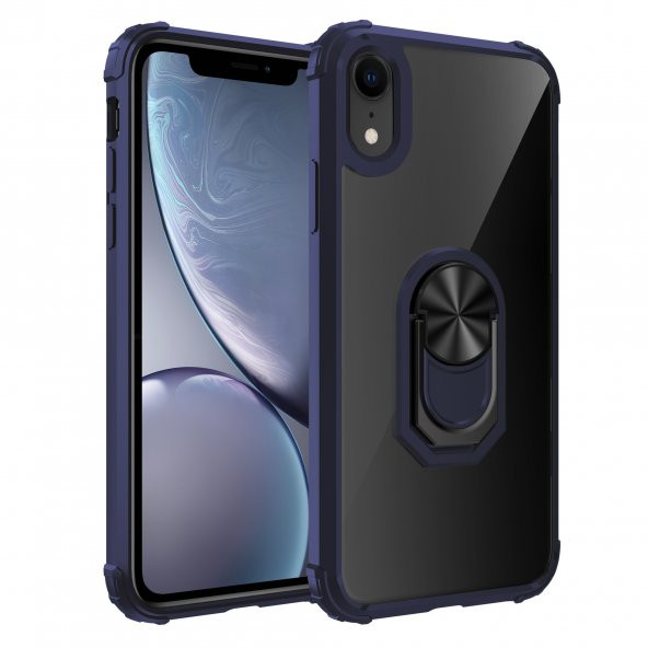 Teleplus iPhone XR Kılıf Korumalı Standlı Yüzüklü Tank Kapak - 9