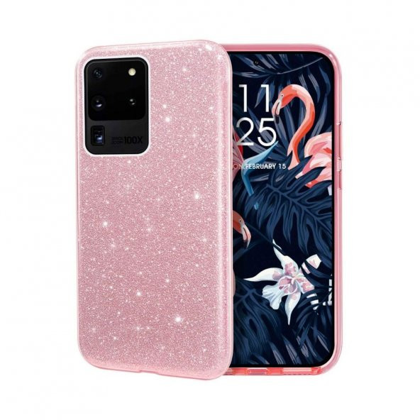 Teleplus Samsung Galaxy S20 Ultra Kılıf Lüks Simli Silikon - 7