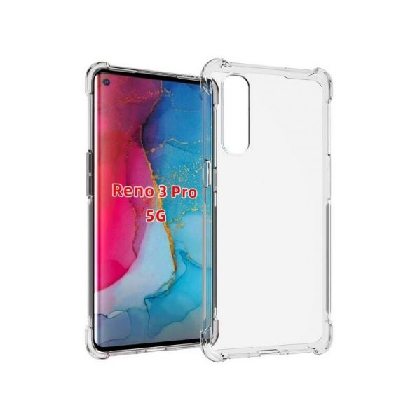 Teleplus Oppo Reno3 Kılıf Darbe Korumalı Silikon  + Nano Ekran Koruyucu - 2