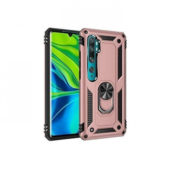Teleplus  Xiaomi Mi Note 10 Lite Kılıf Vega Yüzüklü Tank Kapak  + Pet Tpu Ekran Koruyucu - 9
