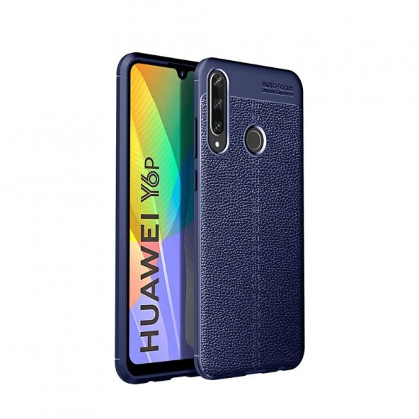 Teleplus Huawei Y6P Kılıf Deri Dokulu Silikon  + Nano Ekran Koruyucu - 5