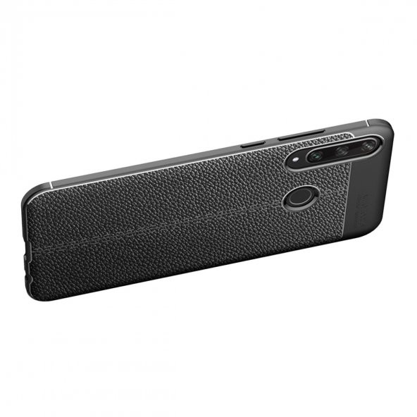 Teleplus Huawei Y6P Kılıf Deri Dokulu Silikon  + Nano Ekran Koruyucu - 6