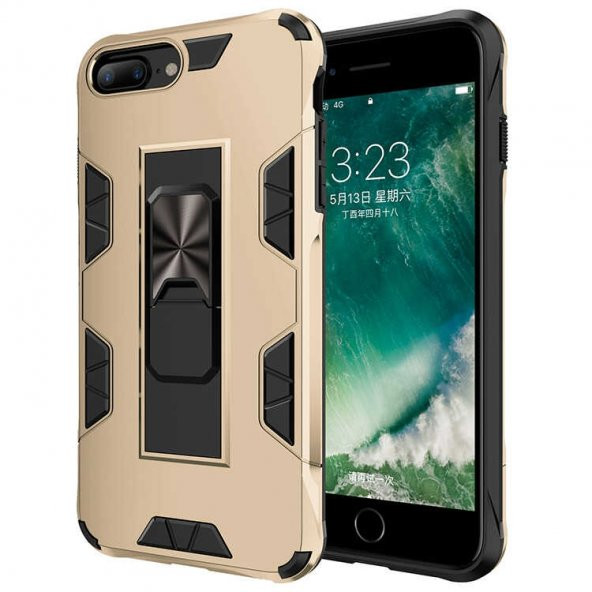 Teleplus iPhone 8 Plus Kılıf Volve Standlı Tank Kapak - 5