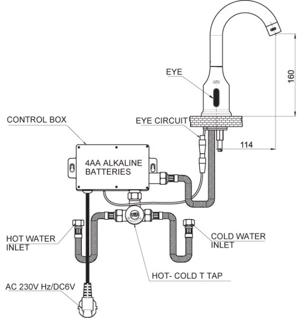 GPD Fotoselli Çift Su Girişli Lavabo Bataryası FLB11 - 2